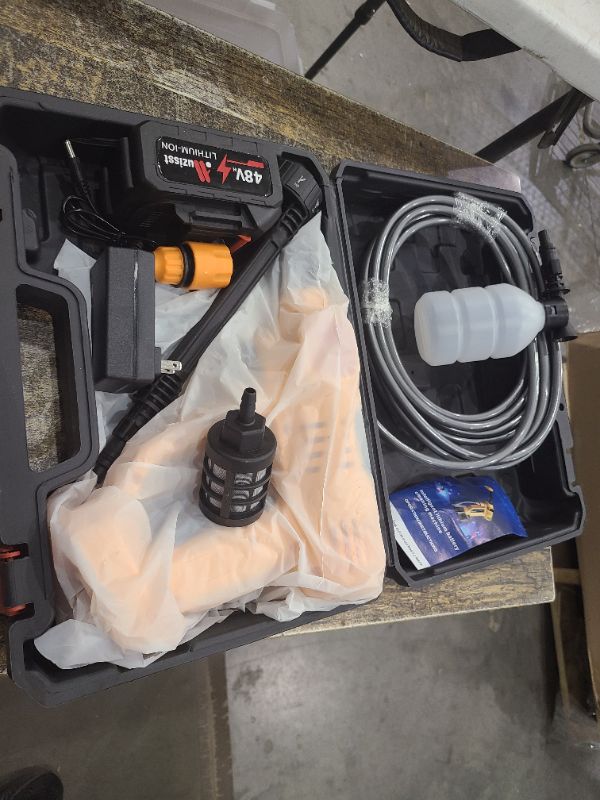 Photo 1 of 2025 Upgrade Cordless Pressure Washer, 900PSI Battery Powered Pressure Washer with 6-in-1 Nozzle, 10 Speed Adjustment, Remaining Battery Display, Portable Power Washer for Car/Garden/Floor/Yards.