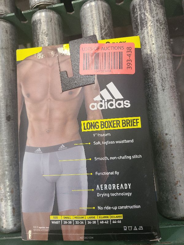 Photo 1 of adidas 3-Pack Brief, Boxer Briefs-3-Pack Long Men's Underwear Pack, Black/Light Onix Grey/Performance, Large