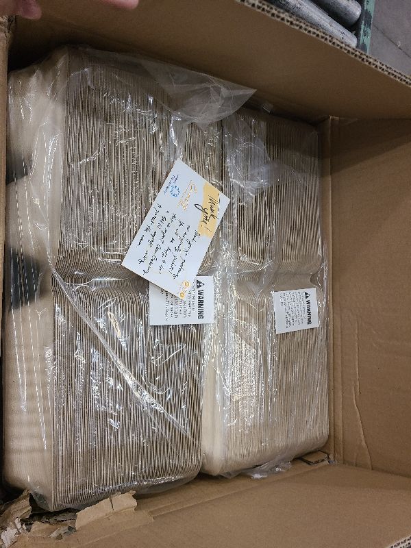 Photo 1 of 100% Compostable Disposable Food Containers with Lids [8”X8” 3-Comp 200 Pack] Eco-Friendly Take-Out TO-GO Containers, Heavy-Duty, Biodegradable, Unbleached by Earth's Natural Alternative