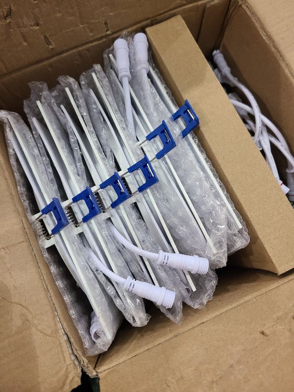 Photo 1 of Adetu 6 Pack 6 inch Square Led Recessed Lighting,5CCT Ultra Thin Square Led Ceiling Light with Junction Box,14W 1190LM,CRI90,2700K-5000K Selectable,Dimmable Canless Downlight,ETL and Energy Star