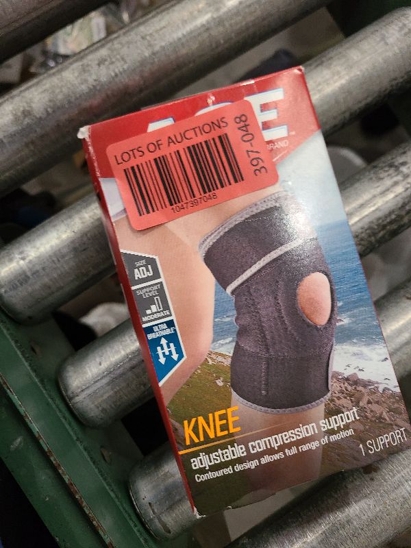 Photo 1 of ACE Brand Adjustable Compression Knee Support, Moderate Support for Weak, Sore or Injured Joints, One Size Fits Most