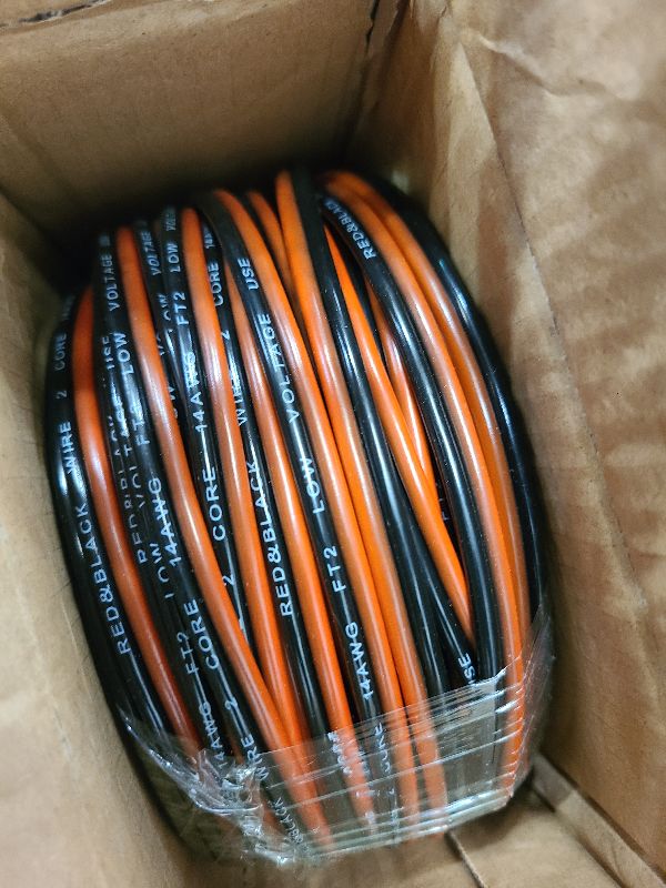 Photo 1 of Energeaster 14 Gauge Wire 100FT, 2 Conductors Electrical Wire Red Black Cable, Low Voltage 14 AWG Copper Clad Aluminum Extension Cord for Speaker Wire, LED, Automotive 12V/24V DC