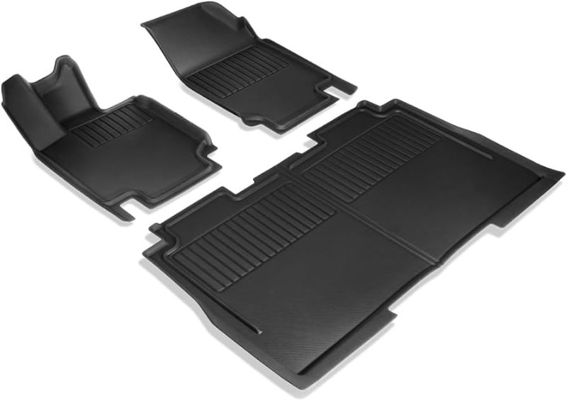 Photo 1 of  Spigen WeatherBloc Floor Mats Set Designed for Tesla Cybertruck Accessories 2025/2024/2023 with Non-Slip Sliplock Weatherproof Technology (Custom Fit)
