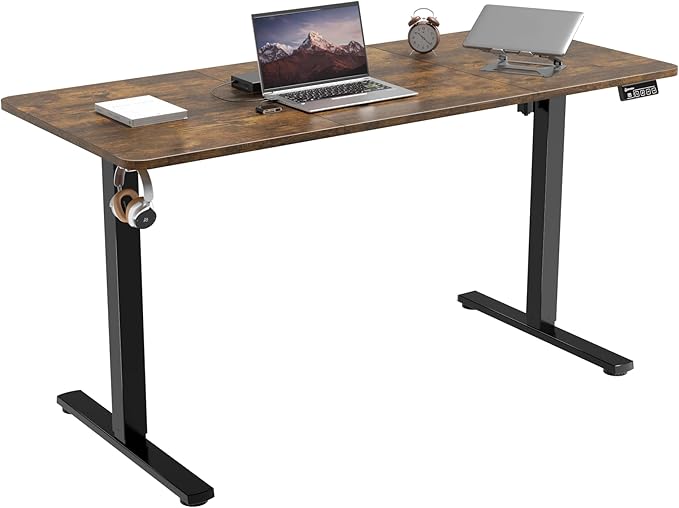 Photo 1 of " Electric Standing Desk, Adjustable Height, Sit Stand Up Desk for Home Office & Computer Workstations, Memory Controller, Rustic Brown