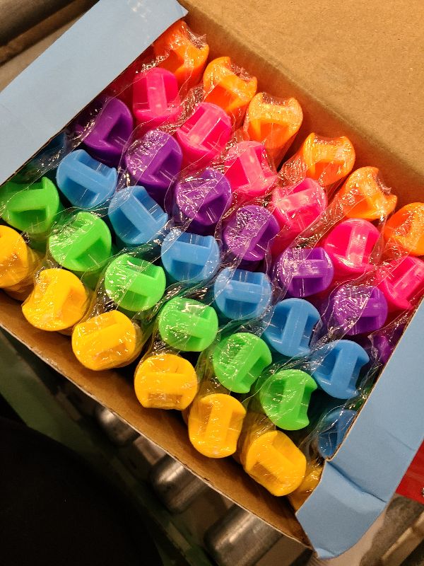 Photo 1 of 48 Pack Big Bubble Wands Bulk in 6 Colors,Ideal for Easter, Summer, Halloween, Valentine, Classroom Prizes