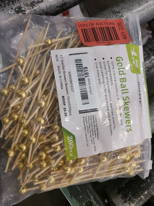 Photo 1 of 200PCS Cocktail Picks, Fancy Toothpicks for Appetizers, Decorative Skewers for Appetizers Drinks Party Fruit, 4.7 Inch Long Wooden Bamboo Gold Ball Food Sticks Charcuterie Boards Accessories