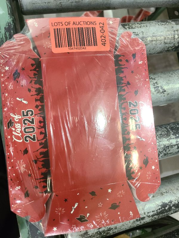 Photo 1 of 50 PCS Graduation Decorations Class of 2025, Red Grad Food Paper Trays, 2 Style Class of 2025 Plates Hot Dog Trays, Easy to Assemble Red and Black Graduation Decorations 2025