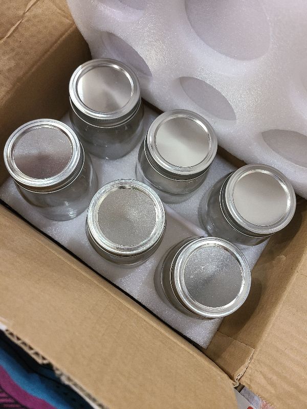 Photo 1 of [6 Pack] 16 oz. Regular-Mouth Glass Mason Jars with Metal Airtight Lids and Bands for 1 Pint Canning, Preserving, & Meal Prep