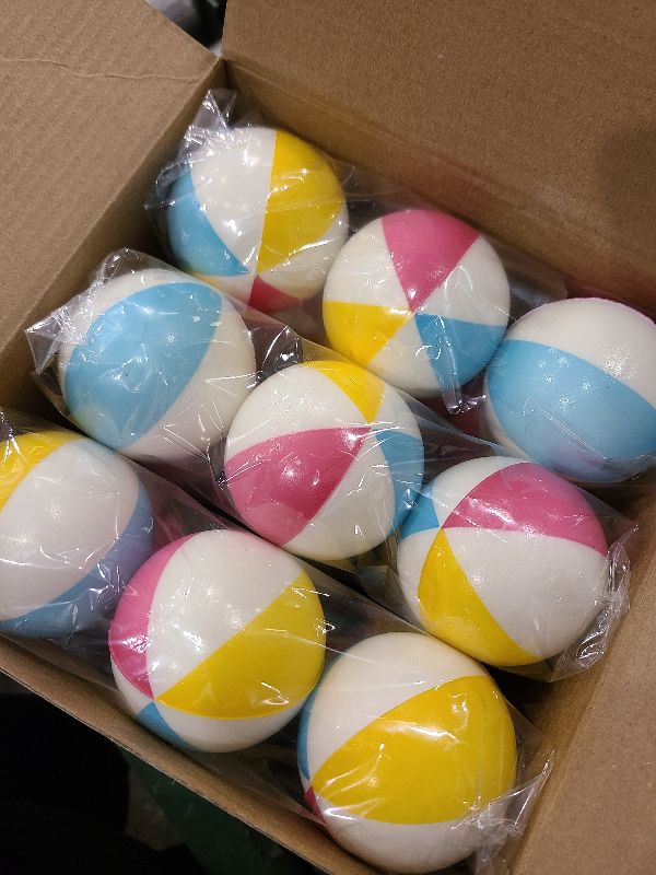 Photo 1 of 36 Pcs Beach Stress Ball 2.5 Inch Summer Mini Stress Relief Balls Rainbow Squeeze Toys Pu Foam Squeezy Toy for Girls Boys Adults Beach Birthday Party Favors Water Pool Games(Bright Color)