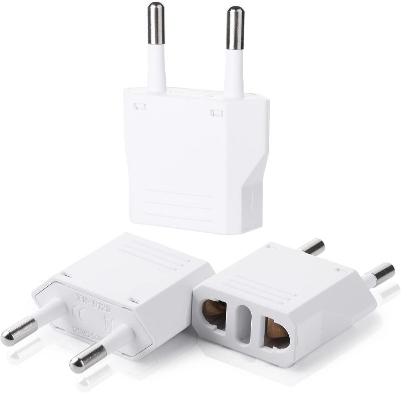Photo 1 of  Bates 3 Pack European Travel Adapter - US to EU Plug Adapter 