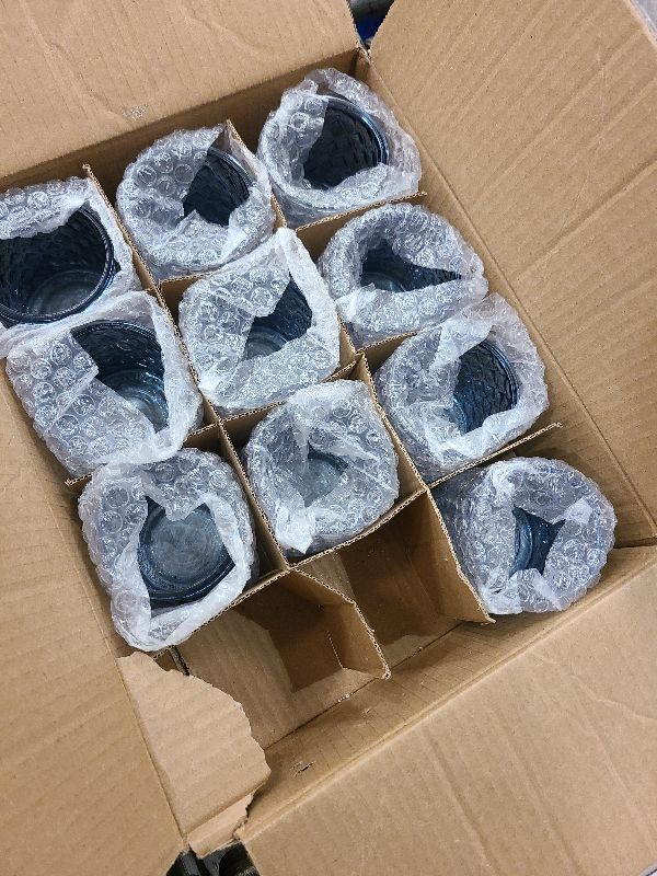 Photo 1 of 12Pcs Large Votive Candle Holders Blue Tea Light Candle Holders Glass Candle Holder for Wedding, Bridal Shower, Table Centerpiece, Party, Home Decor