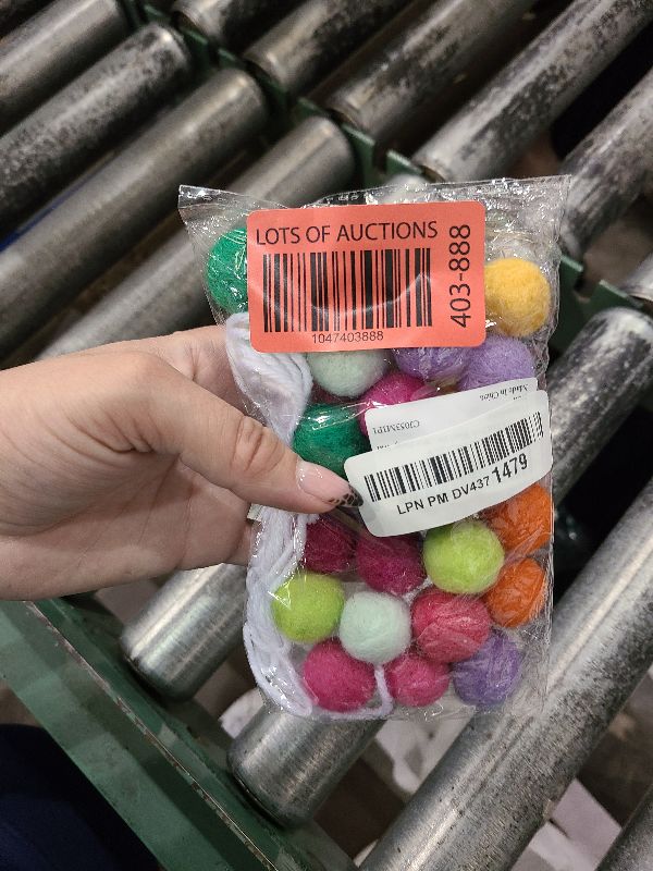Photo 1 of 36PC 9.8 Feet Felt Wool Balls Garland 4/5 Inch Hanging String Kit for Christmas Tree Garland Holiday Decoration Birthday Wedding Baby Shower Party Wall Decorations