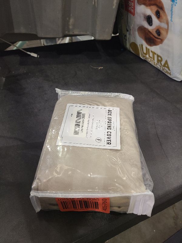 Photo 1 of Alyvia Spring Box Spring Cover Full Size - Jersey Knit & Stretchy Wrap Around 4 Sides Bed Skirt for Hotel & Home - Full/Full XL, Taupe