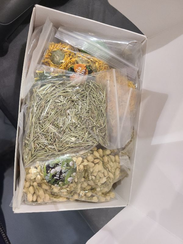 Photo 1 of 15g/Bag Dried Flowers,100% Natural Dried Flowers Herbs Kit for Soap Making, DIY Candle Making,Bath - Include Rose Petals,Lavender,Don't Forget Me,Lilium,Jasmine,Rosebudsand More(16 Bags)