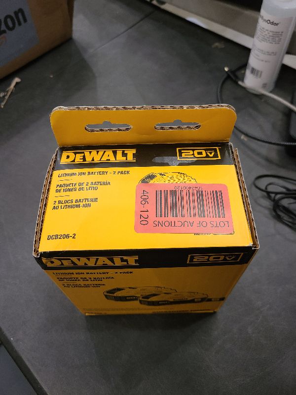 Photo 1 of DEWALT 20V MAX 6 Ah Lithium Ion Battery 2-Pack (DCB206-2)