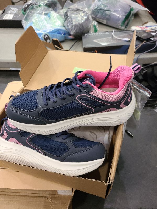 Photo 1 of Wide Toe Box Shoes Women Plantar Fasciitis Walking Sneakers with Arch Support Wide Width Orthotic Tennis Shoes Size 8.5 RoseBluePink