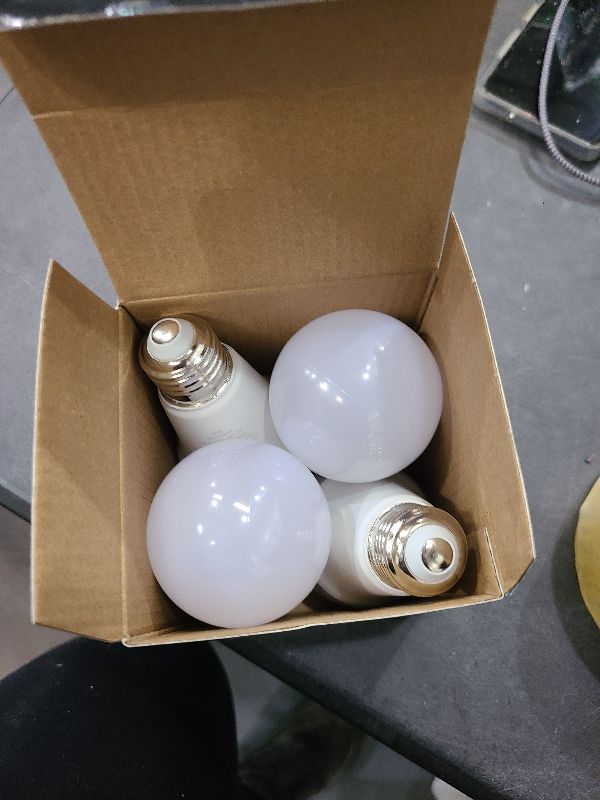 Photo 1 of 4-Pack Dusk to Dawn Light Bulbs Outdoor 75 Watt Equivalent, Automatic On/Off Sensor LED Bulb, 10W Daylight 5000K, 1100 Lumen, A19 E26 Bulbs Photocell for Wall lamp Porch Garage Yard Light