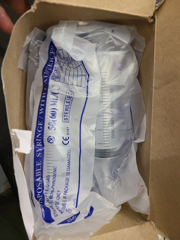 Photo 1 of 12 Pack-60ml Luer Lock Syringe with 16Ga Needles, Individually Packaging Disposable Plastic Syringes and Needles for Scientific Labs, Industrial, Animal and Pet Supplies