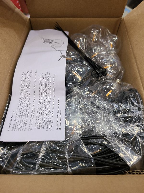 Photo 1 of 100ft 2-Pack Outdoor G40 LED Globe String Lights Dimmable Waterproof Shatterproof Light Strings with 52 Bulbs Connectable Commercial Hanging Lights for Christmas Patio House Backyard Balcony Party