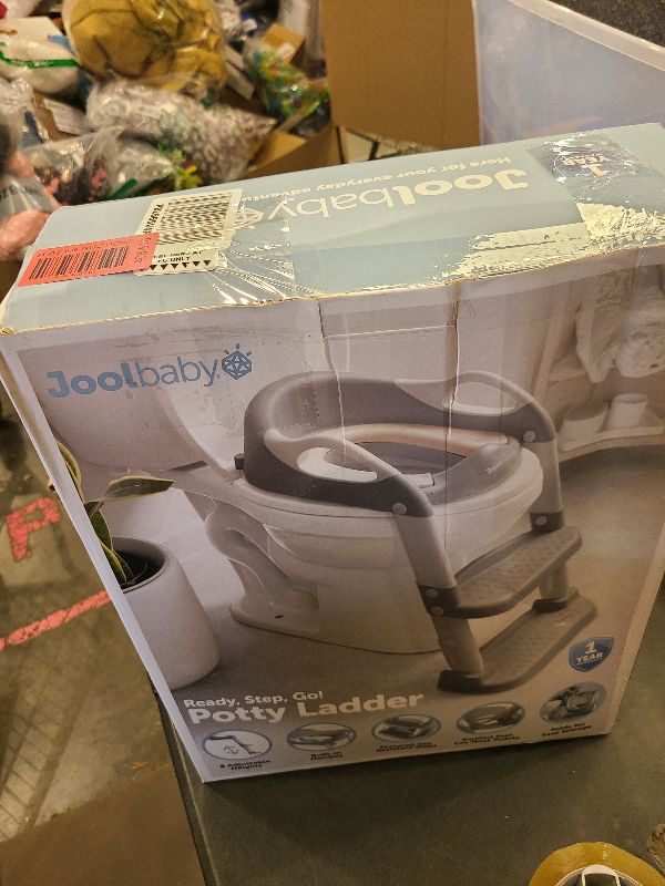 Photo 1 of Jool Baby Potty Training Seat with 2 Step Ladder for Toddlers - Soft Cushioned Seat & Splash Guard, Adjustable Height (Gray)