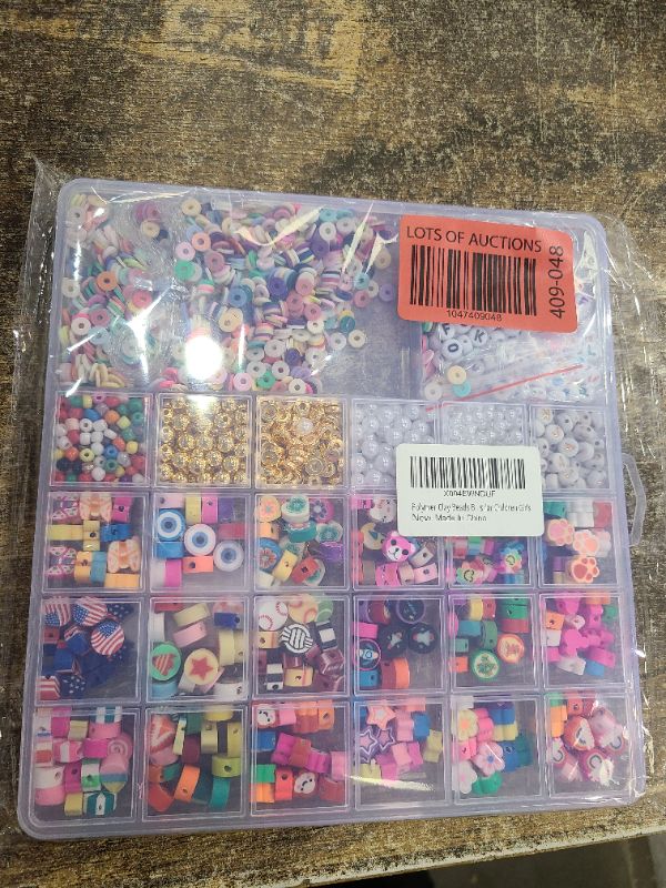 Photo 1 of 2880pcs Polymer Clay Beads Bracelet Making kit,Cute Fun Beads Sport Ball Fruit Flower Animal Cake Butterfly Heart Beads Charms for Jewelry Necklace Earring Making DIY Accessories for Children Girls