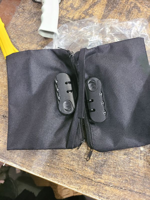 Photo 1 of 2 Pcs Locking Money Bag with Lock Pouch Black Locking Cash Bag with Combination with Zipper for Cash Bracelet Phone and Credit Cards