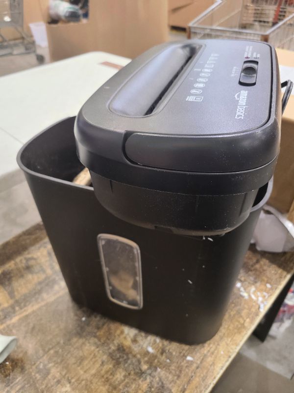 Photo 1 of Amazon Basics 8-Sheet Cross Cut Paper Shredder and Credit Card Shredder - Black