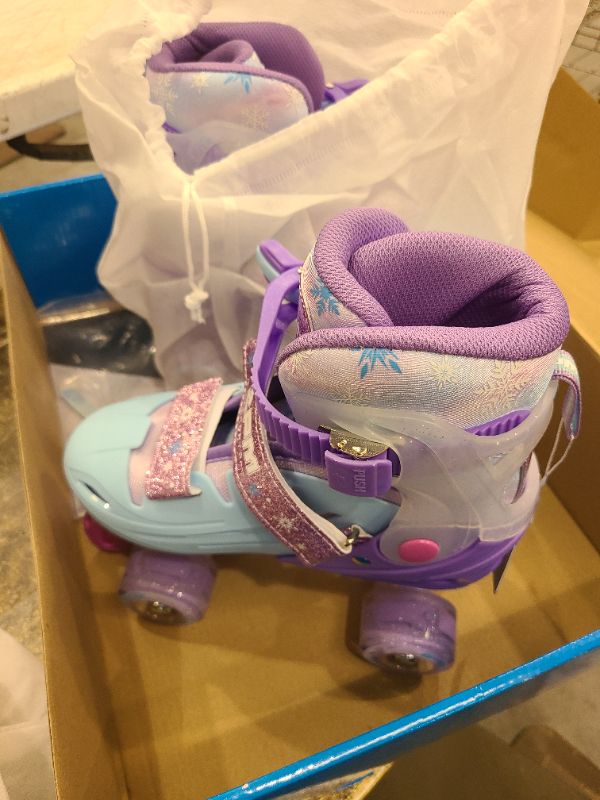 Photo 1 of 2PM SPORTS Kids Roller Skates Girls Ages 5-8 8-12 3-5 4-6 6-12 with Light Up Wheels, Outdoor Indoor Rollerskates for Girls Toddler Youth Beginner Size 10C 11C 12C 13C 1 2 3 4 5 6 Purple Snowflakes