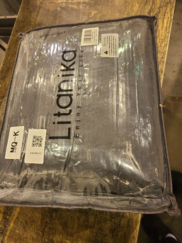 Photo 1 of Litanika Dark Grey King Size Comforter Set