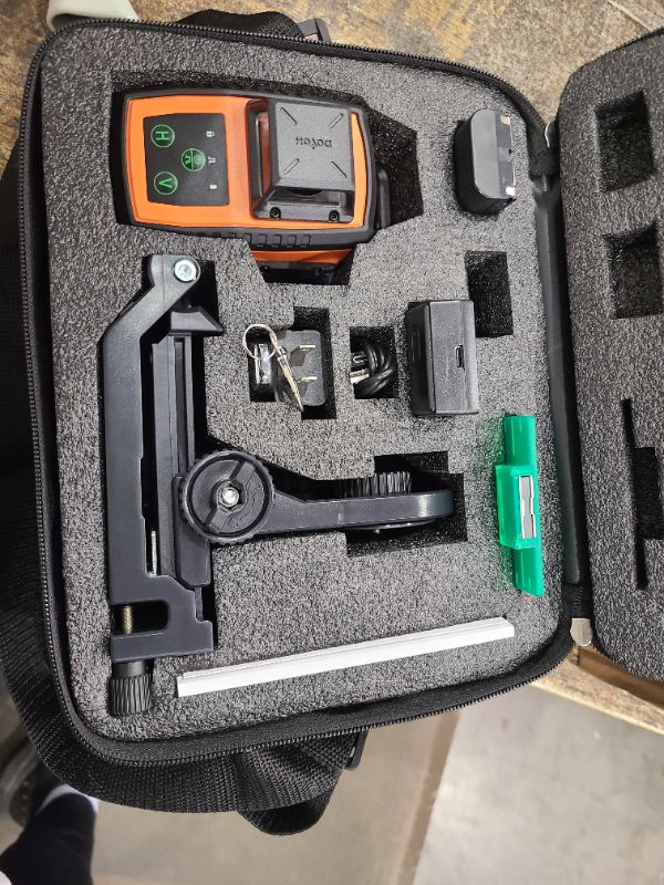 Photo 1 of DOVOH Laser Level 360 Self Leveling, High Accuracy 3D Green Line Laser Leveler for Construction 12 Lines 66ft Dual Rechargeable Batteries for Drop Ceiling Tiling Installation, K3-360G