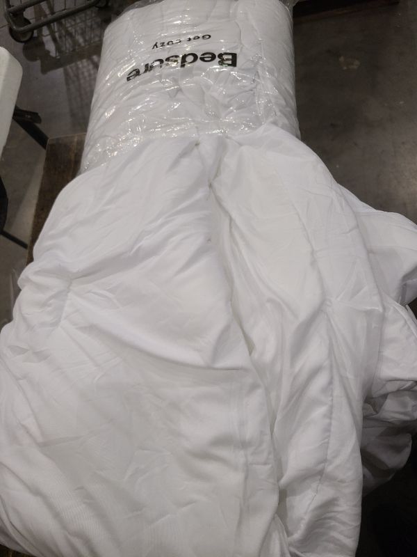 Photo 1 of Bedsure California King Comforter Set White - Bed in a Bag California King Size 7 Pieces, GentleSoft™ Pintuck Bed Set Gift for Family, Pinch Pleat White Comforter with Sheets, Pillowcases & Shams