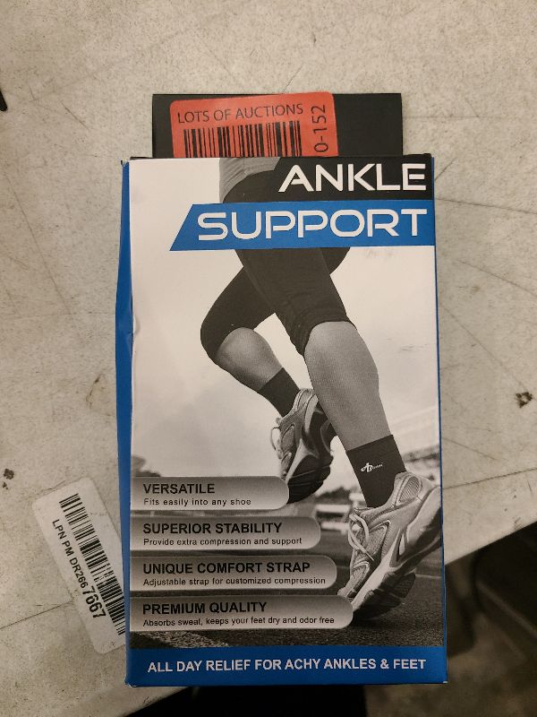 Photo 1 of ABIRAM Ankle Compression Sleeve, Foot Sleeve (1 Pair) with strap, Ankle Brace for Sprained Foot, Ankle Support, Plantar Fasciitis Relief Socks, Achilles Tendonitis, Women & Men