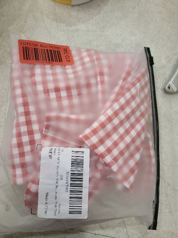 Photo 1 of SOLY HUX Women's Y2K Boxer Shorts Elastic High Waisted Summer Gingham Shorts Beach Bottoms Pink Plaid Small