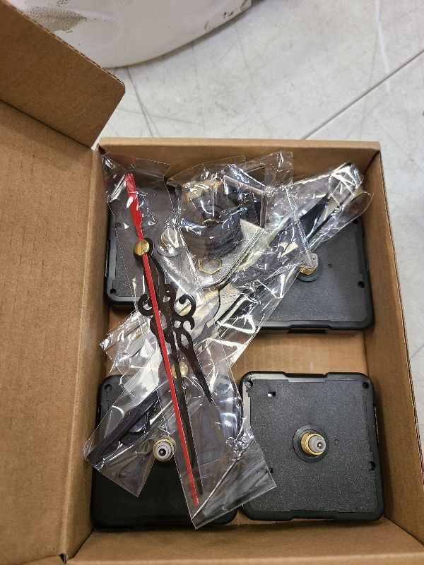 Photo 1 of 4 PCS High Torque Quartz Clock Movement Mechanism Replacement Clock Kit with 5 Different Pairs of Hands Clock for DIY Repair Clock Parts Shaft Lengths 12mm 15.5mm 21.5mm (Style 1)