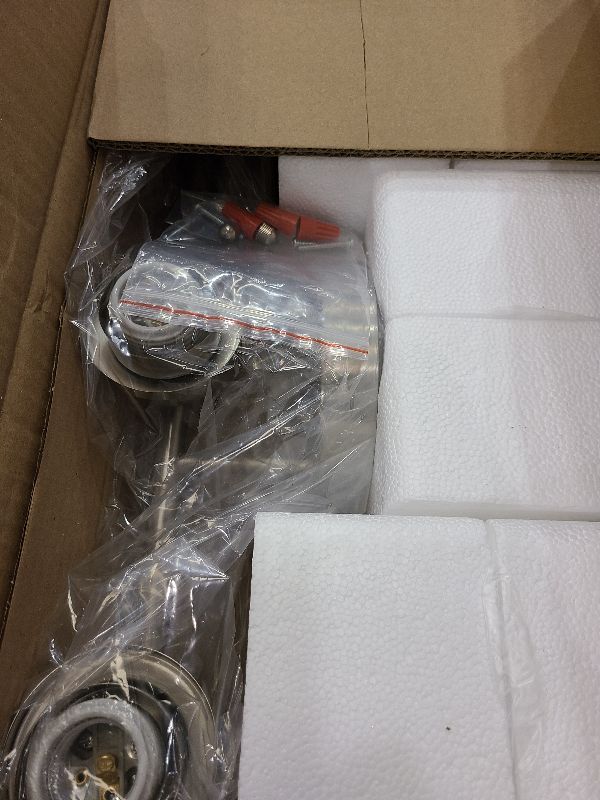 Photo 1 of 3-Light Bathroom Light Fixtures, Brushed Nickel Vanity Light, Farmhouse Wall Lights with Clear Glass Shade, Bathroom Wall Lamp for Mirror Kitchen Bedroom Hallway Living Room Hallway Cabinet