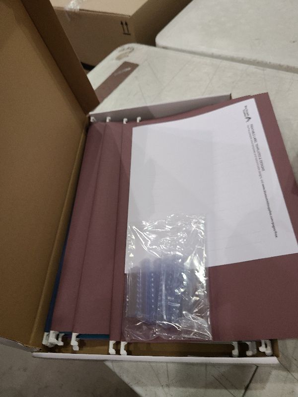 Photo 1 of 25 Blue Summit Supplies Colored Hanging File Folders Legal Size, Assorted Jewel Tone Colors, Legal Size Hanging File Folders for Filing Cabinet with Plastic Tabs and Inserts, Durable 11pt Paper