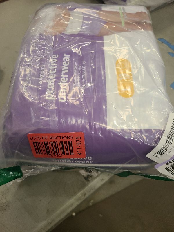 Photo 1 of Amazon Basics Incontinence Underwear for Women, Protective, Disposable, Postpartum, Maximum Absorbency, Large, Lavender, 18 Count