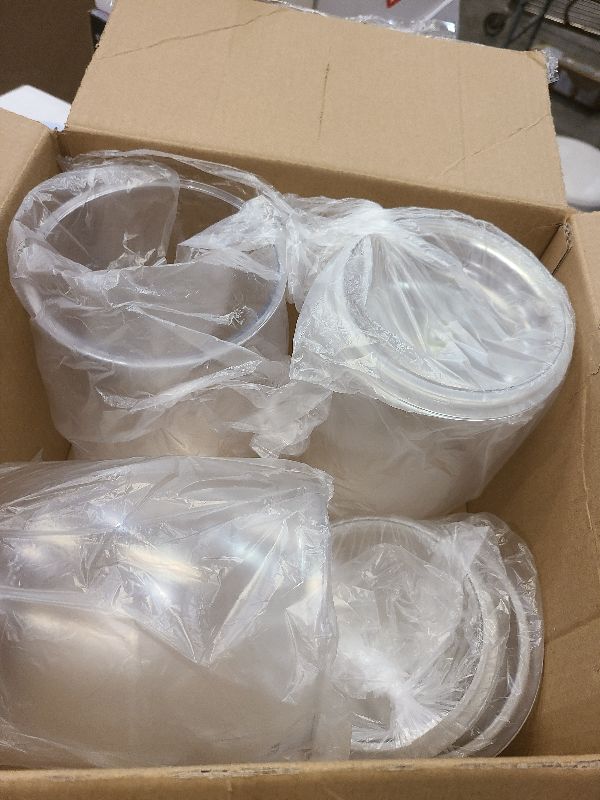 Photo 1 of 3 Pcs Candy Jars With Lids&Spoons 1/2 Gallon Clear Plastic Cookie Container Large Airtight Apothecary Storage Organization Hard Snack Buffet Canister for Wedding Home Décor Kitchen Bar Decoration