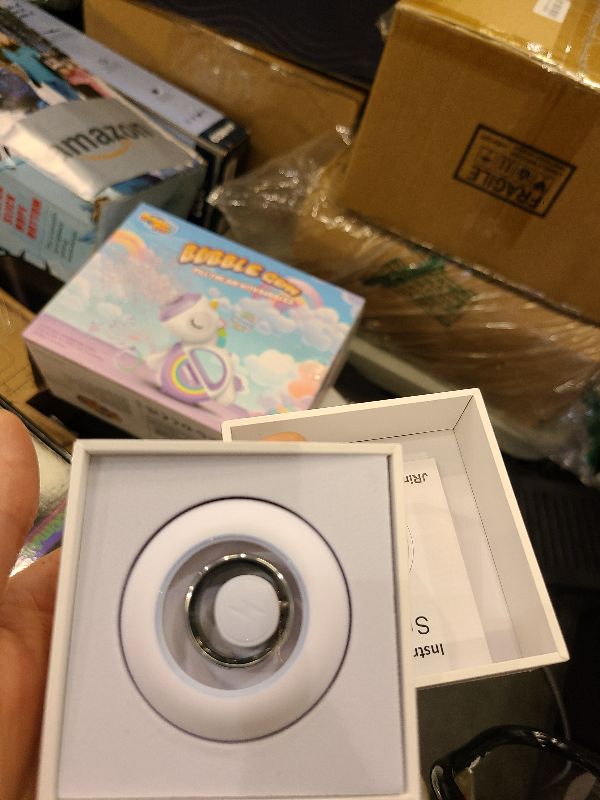 Photo 1 of 2025 New Smart Ring Health Tracker for Men Women - IP68 Waterproof Fitness Ring with Sleep Tracker/Heart Rate/Blood Oxygen/Steps/Distance/Calories, Air Shutter, Charging case Up to 7-Day, Silver #9