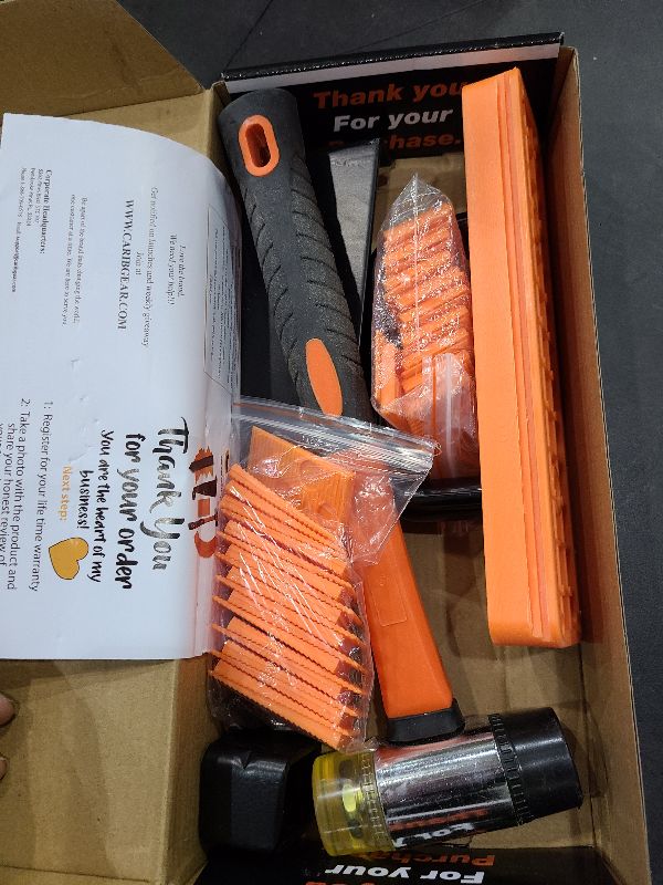Photo 1 of 43-Piece Laminate Flooring Installation Kit Tapping Block with Handle Heavy Duty Pull Bar, Reinforced Mallet, 40 Spacers, Vinyl Plank & Wood Floor Tools, Flooring Kit for Laminate & Vinyl Planks