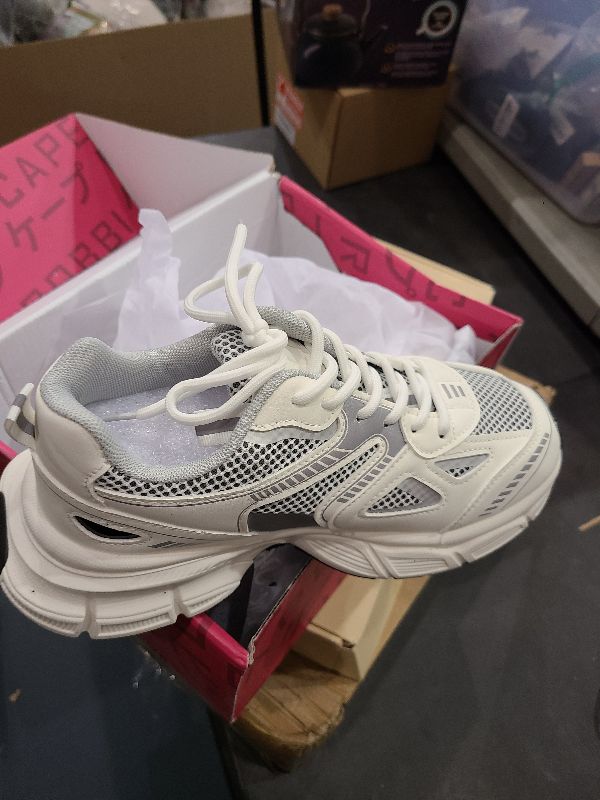 Photo 1 of Cape Robbin Liane A Women's Chunky Sneakers, Stylish Chunky Platform Lace Up Shoes, Trendy Chunky Sneakers for Women, Perfect for Fashion Forward Ladies - White Size 7.5