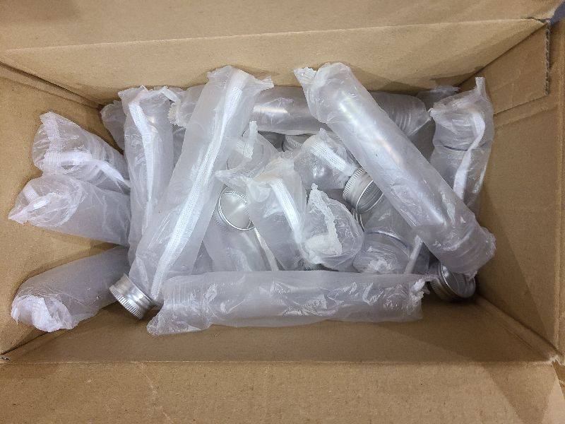Photo 1 of 30 Pack 45 ML Bottles Plastic Test Tubes with Caps, Clear Bath Salt Tubes, Gumball Candy Container, Candy Storage Vials for Party Favors Science Experiment Home Décor(25x140mm)