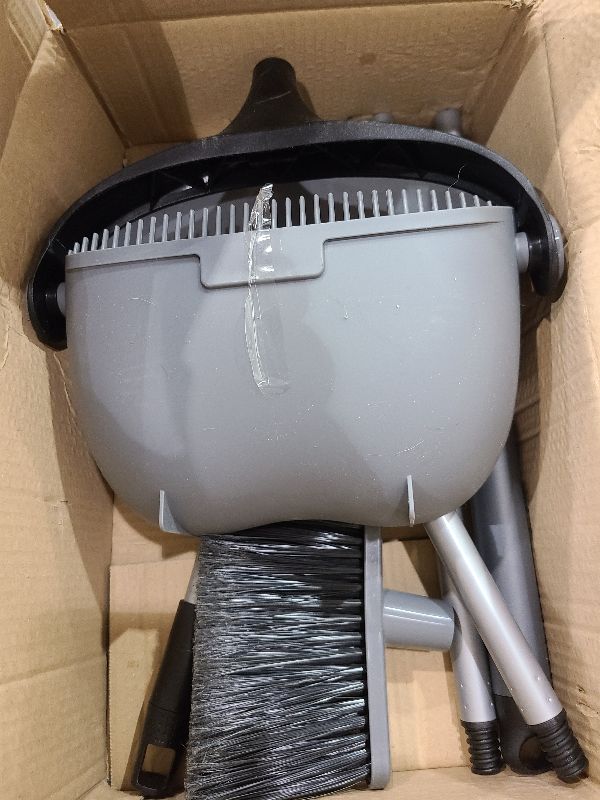 Photo 1 of MR.SIGA Broom and Dustpan Set with Adjustable Long Handle, Upright Combo for Floor, Cleaning Lobby, Gray