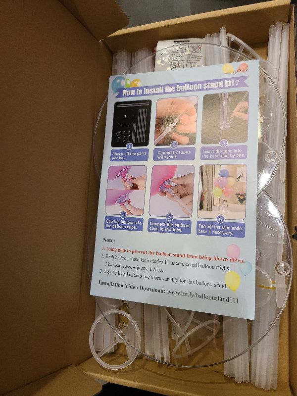 Photo 1 of 4 Sets Balloon Stand Kits, Balloon Sticks Holder with Base for Table Baby Shower Gender Reveal Graduation Birthday Wedding Anniversary Party Decorations