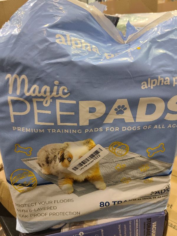 Photo 1 of Alpha Paw - Odor Eliminating Pee Pads for Dogs, Extra Thick Disposable Leak-Proof Dog Pads, Quick-Dry, Non-Slip Backing, with Pheromones to Attract Your Dog
