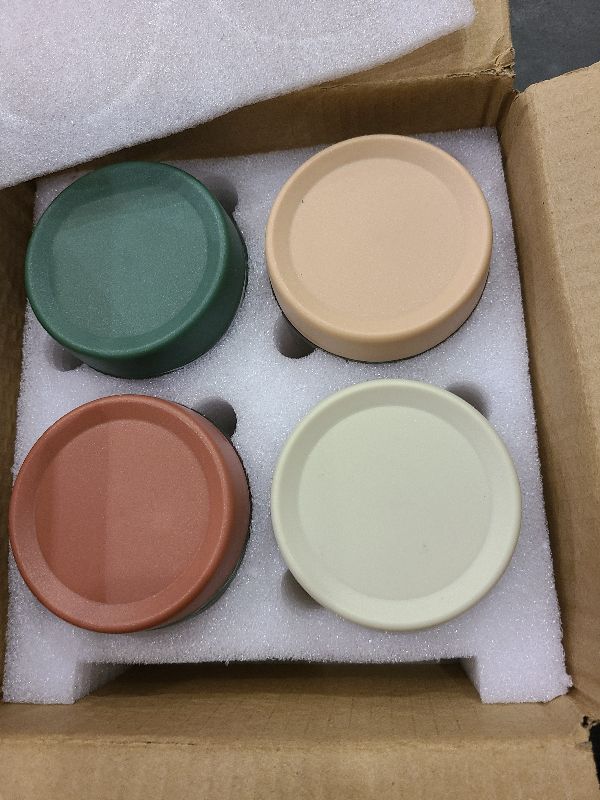 Photo 1 of 4 pack 10oz Thick Glass Jar with Lid for Overnight Oats,Reusable Leak Proof Wide Mouth Mason Jar perfect for Overnight Oats Fruit Salad Dressing Snacks Cereal Sauce Beans Condiment,Dishwasher Safe