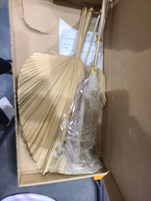 Photo 1 of 18 Pieces Dried Palm Leaves, Fall Dried Pampas Grass Decor Reed Grass Bouquet for Wedding Boho Flowers Home Table Decor, Rustic Farmhouse Party (Classic Color)