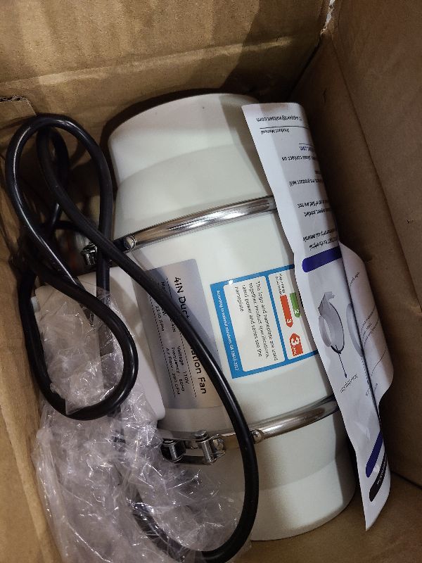 Photo 1 of 4" Inch Inline Exhaust Fan with Remote Control, 280 CFM High Efficiency Air Flow for Bathroom, Kitchen, Grow Tent, Hydroponics, 3D Printer