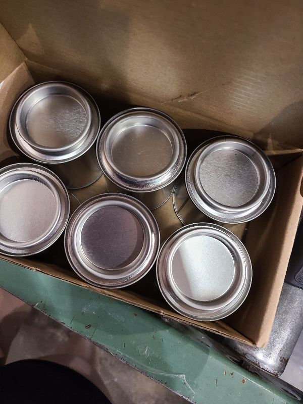 Photo 1 of 6 PCS Metal Paint Cans with Lids (1/4 Pint Size), 1/2 Cup Mini Empty Unlined Paint Buckets for Arts and Crafts, DIY Projects, Painting
