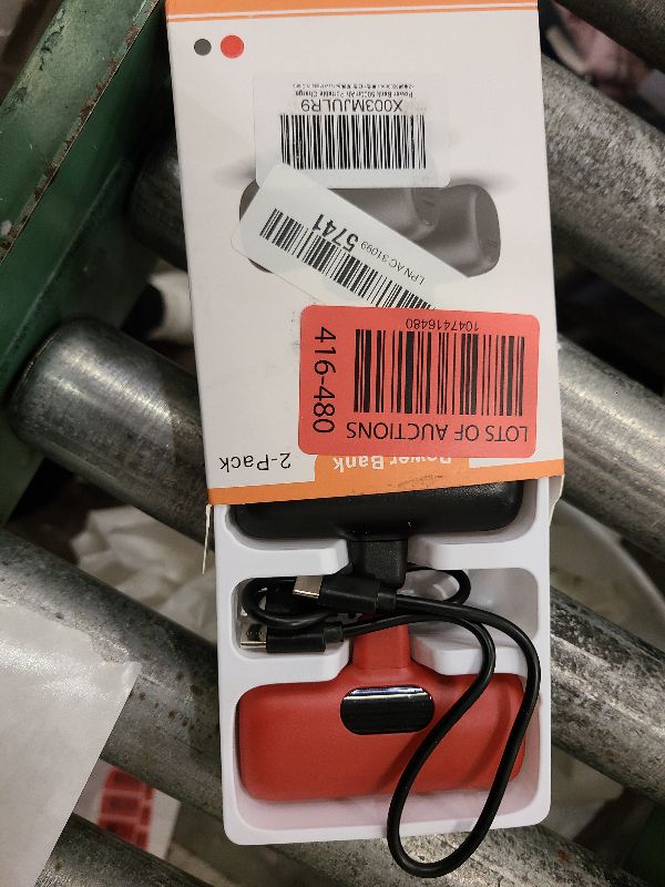 Photo 1 of [2 Pack] Mini Portable Charger 5000mAh,Ultra-Compact 15W PD Fast Charging Power Bank,LCD Display Cute Battery Pack Backup Charger Compatible with iPhone 14/14 Pro Max/13 Pro/12/11/XR/8/7/6-Black+Red